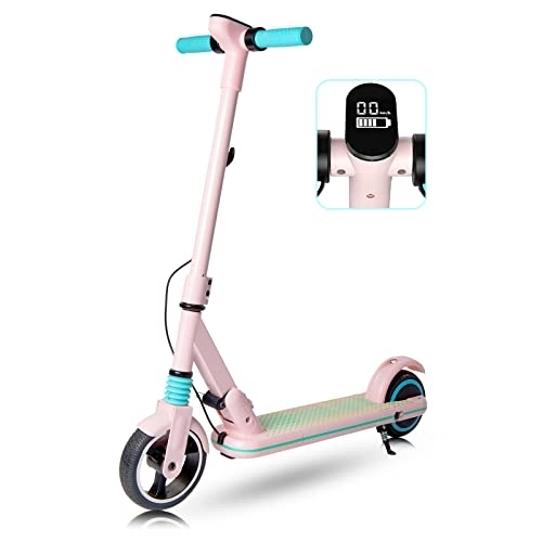 Electric Scooter : E-RIDES Electric Scooter, 6.5'' Foldable Electric Scooter for Kids Ages 8-12, Kids Electric Scooters Max 8.7Mph, 3-5 Miles of Range, Electric Scooter Kids LED Display, E Scooter for Kids 6-12 Ages (PINK)