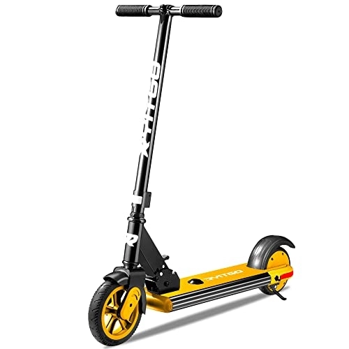 Electric Scooter : E-Scooter Children, Foldable Electric Scooter 12 km / h, 6 km Range, 150 W Motor, 6 Inch Solid Rubber Tyres, E Scooter with E-ABS Brake, Load up to 50 kg (Yellow)