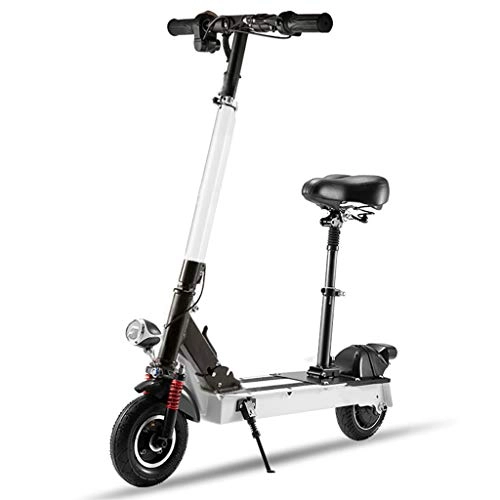 Electric Scooter : Electric Folding Scooter, 36V / 4AH Battery, 20KM Long Range, with Front and Rear Taillights, 8" Solid Tire, 35KM / H, Max Load 150KG Commuting Motorized Scooter Suitable, White