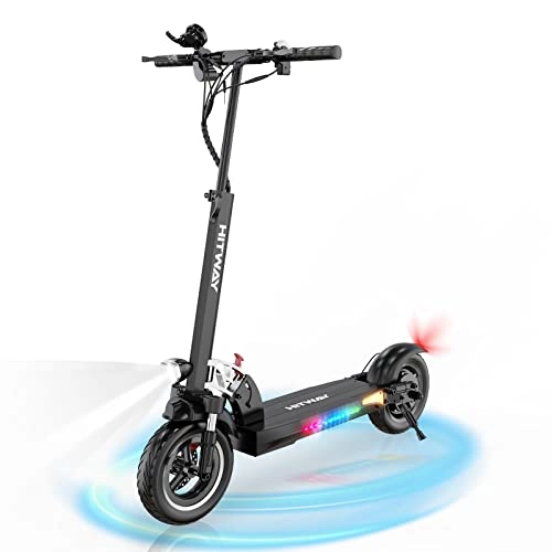 Electric Scooter : Electric Scooter 10" for Adults, Folding Scooter with Powerful Motor, Three Speed Modes with LCD Screen for Adults