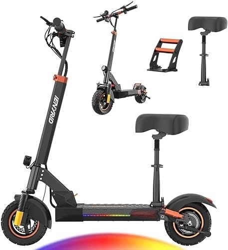 Electric Scooter : Electric Scooter 10" for Adults, Powerful Motor 500W, 40-50KM Range, Max Speed 25KM / H, Folding Scooter, 3 Speed Modes with LCD Screen for Adults