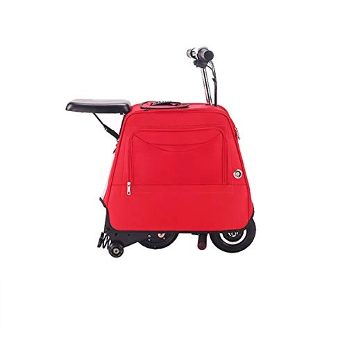 Electric Scooter : Electric Scooter, 25 km Long-Range Battery, 8" Air Filled Tires - Easy Carry Design with Small suitcase, Ultra-Lightweight Adult Electric Scooter, Red
