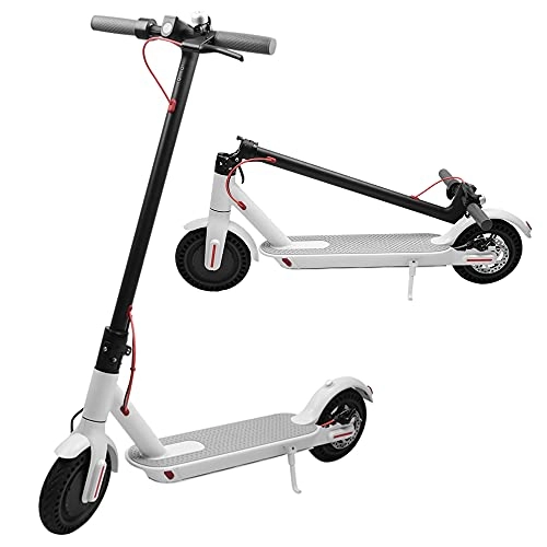 Electric Scooter : Electric Scooter 30km Long-Range 30km / h 10" Pneumatic Tire 36V 7.8Ah Battery 350W Motor Foldable and Portable Electric Kick Scooter for Adults and Commuter, White