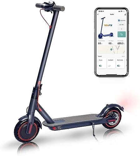 Electric Scooter : Electric Scooter 350W E-Scooter with App Control, 8.5 inch Honeycomb Tire, 3 Speed Modes Max up to 15.5mph, 18 Miles Long Range, Foldable Kick Scooter for Adults Teens (Maxload.125Kg)