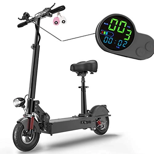 Electric Scooter : Electric Scooter 350W High Power, 8'' E-Scooter, Foldable with LCD-display, 60KM Long Range, 36V Rechargeable Battery Scooters, Max Speed 40km / h, for Adult and Teens