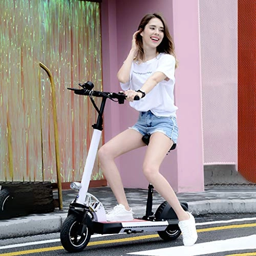 Electric Scooter : Electric Scooter 400W High Power Smart 10''E-Scooter, Foldable with LCD-display, 45KM Long Range, 36V Rechargeable Battery Kick Scooters, Max Speed 40km / h, for Adult