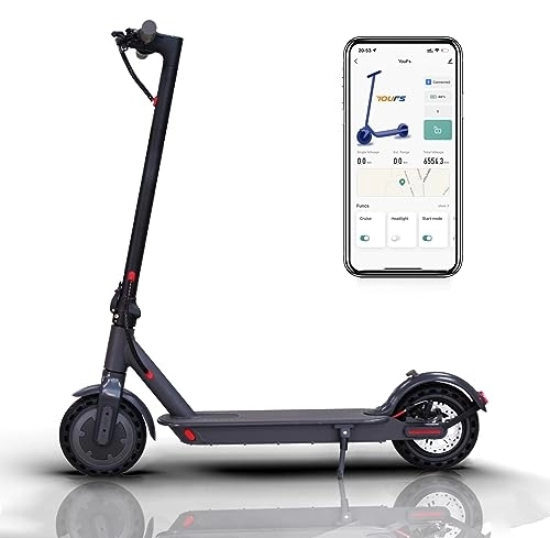Electric Scooter : Electric Scooter Adult 350W, Foldable E-Scooter with Smartphone App Control, IP54 Waterproof & LCD Display, 15.5mph max load 275lbs range to 17.4 miles