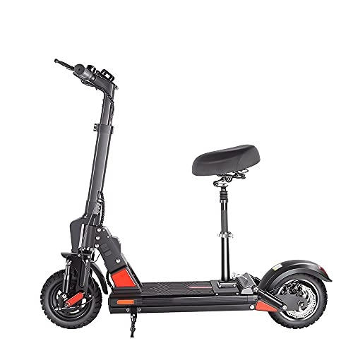 Electric Scooter : Electric Scooter Adult Fast 45 Km / h, C1 PRO 500W Motor 13Ah 48V Battery 45 Km Long Range, 10 Inch Off-road Tires Foldable Commuter E-Scooter with Seat for Adults