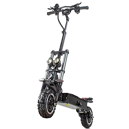 Electric Scooter : Electric Scooter Adult Fast 85 Km / h, 60V 5400W Off Road 18 Inch Lightweight Foldable with LCD-display Scooter (Color : Black, Size : Package 10)