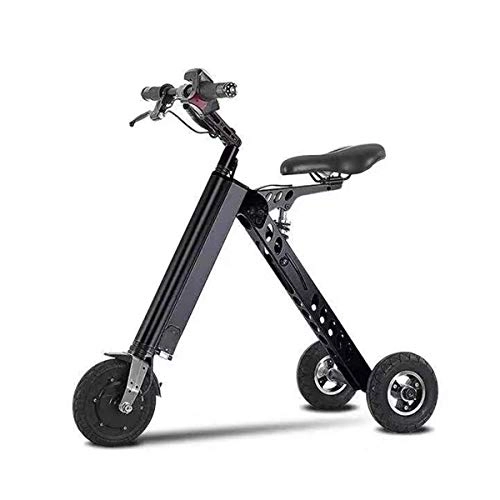 Electric Scooter : Electric Scooter Adult Folding Generation Driving Bicycle Carrying Small Mini Lithium Battery Three Round Female Battery, D