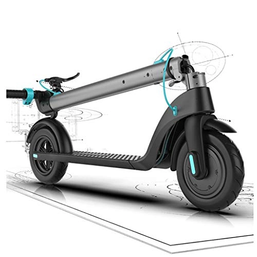 Electric Scooter : Electric Scooter Adults Foldable Long-Range Battery 350w Motor Max Speed 32km / h, E-Scooter with 10 Inch Vacuum Tire with LED Display, 3 seconds Folding