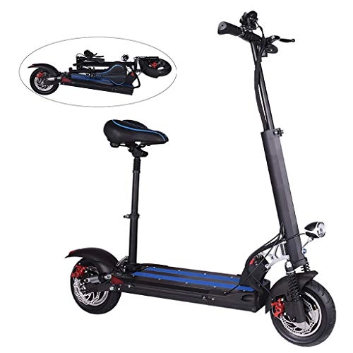 Electric Scooter : Electric Scooter Adults with Seat, 10 inch 500w Motors, Max Speed 30km / h, Air Filled Tires, 200KG Maximum Load, Foldable E-Scooters for Adults and Teens, Intelligent LCD Display and LED Light