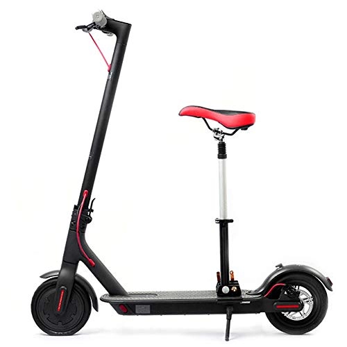 Electric Scooter : Electric Scooter, Durable Adjustable Electric Scooter Seat Saddle M365 Scooter Black Red Shockproof Anti-Rust Soft