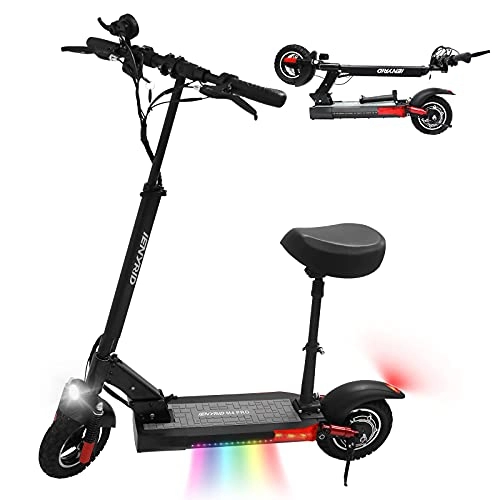 Electric Scooter : Electric Scooter, Fast Commuter Scooter Max Speed 45km / h 16Ah Battery 60 Km Long Range, 10 Inch Off-Road Tires, Foldable E-Scooter with Seat for Adult and Teenager