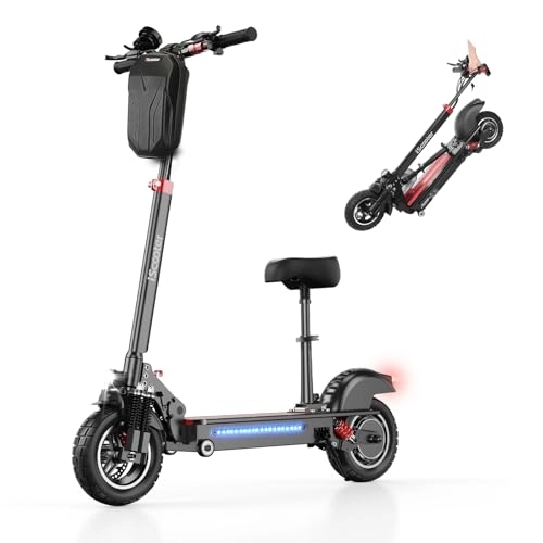 Electric Scooter : Electric Scooter for Adults, iScooter iX5 Off Road Electric Scooter Adults, 10" Foldable Electric Scooter with 3 Speed Modes, 45KM Long Range, 6 Shock Absorbers and Smart LCD Display