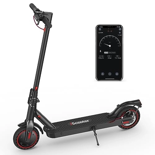 Electric Scooter : Electric Scooter, iScooter i9 Electric Scooter adults, 8.5”solid tires, 30km Range, 3 speed mode, Foldable Electric Scooters with APP, Double Braking System for Adults and Teens