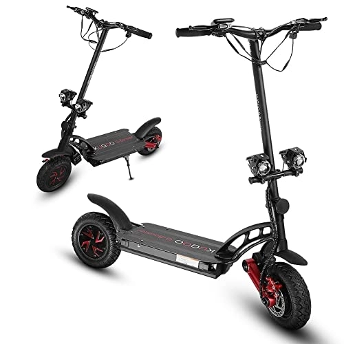 Electric Scooter : Electric Scooter, KUGOO G-booster Folding Scooters for Adults, Commuter E-Scooter Max Speed 55km / h, 80km Long-Range, 48V 23Ah Lithium Battery, 3 Speed Modes