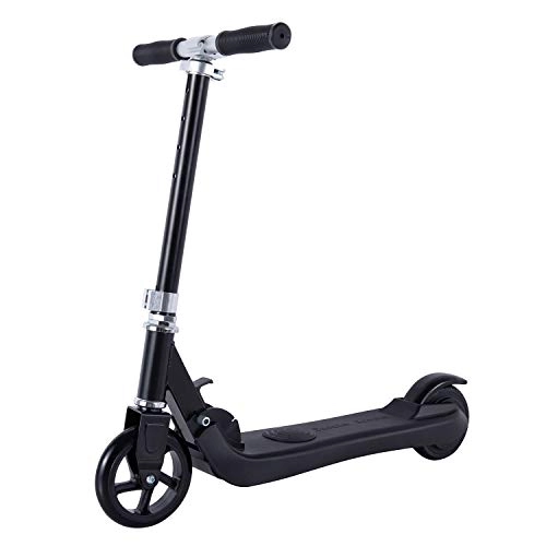 Electric Scooter : Electric Scooter, Urban Drift Electric Scooter for Kids - 2 PU Wheel 4 Adjustable Height, Kick-Start Boost Folding Beginner Scooter Best Gifts for Girls and Boys (Black)