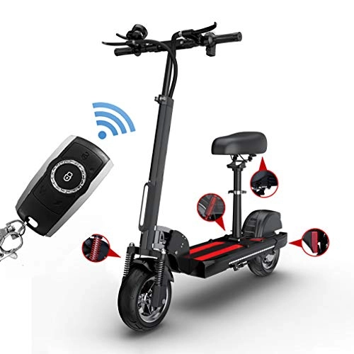 Electric Scooter : Electric Scooter with seat Adults, 90KM Long Range, LCD Display Foldable E-scooter 10"Tire, Max 55KM / H with 30 °Climbing, 500W, LED Light-3 Speed Mode, 48V / 21AH Battery, Supports 150KG Weight