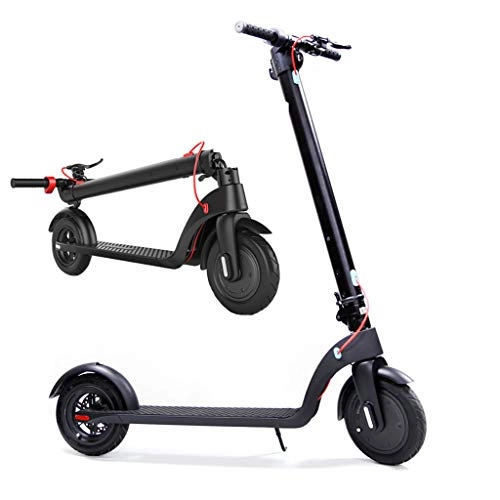 Electric Scooter : Electric Scooters Adult 350w, Scooter with 8.5 Inch Solid Tire, 20 km Long-Range Battery, With Front and Rear Taillights, Portable Folding Commuting Motorized Scooter, Supports 100KG Weight