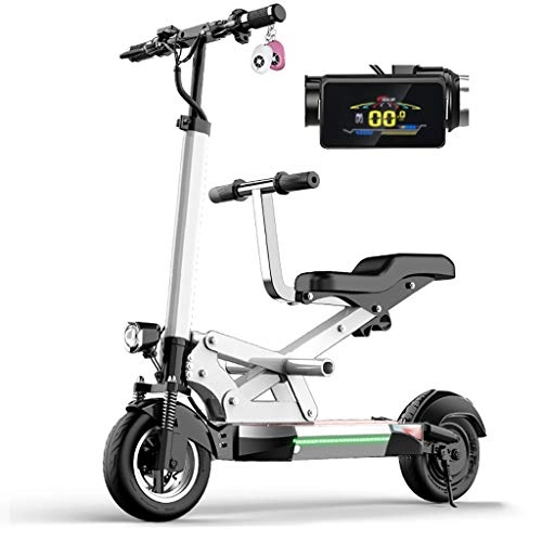 Electric Scooter : Electric Scooters Adult 500w Power, 10'' Vacuum explosion-proof tires, with LCD-display, 50KM Long Range, 48V / 13AH Battery E-Scooters, Max Speed 55km / h, Adjustable Height, with seat