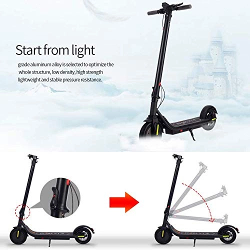 Electric Scooter : Electric Scooters Adults Folding E Scooter 350W 20km Long Range 8.5 Inch Honeycomb Explosion-Proof Tire Electric Kick Scooter with LED Light, Black