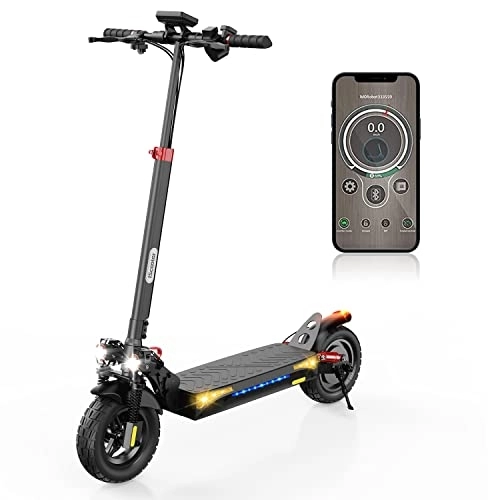 Electric Scooter : Electric Scooters Adults, iScooter iX4 Electric Scooter 10'' Off-road Honeycomb Solid tires, 45 km Long Range, 48V 15Ah Fast E-Scooter, 3 Speed Modes, LCD Display, Dual shock suspension