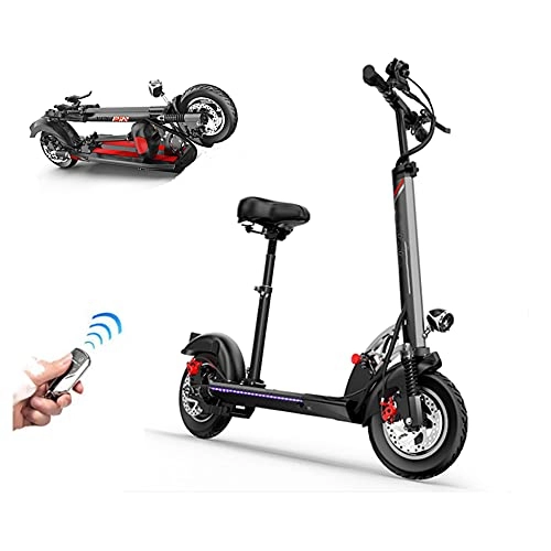 Electric Scooter : Electric Scooters with Seat, electric Scooter Adult Fast 30mph, 500W Foldable Lightweight Color LCD Display 3 Speed Modes 50km Offroad Electric Scooter with Cruise Control One-button Start. (black)