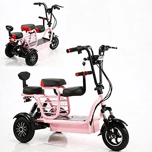 Electric Scooter : Electric tricycle scooter, motorised 700W double drive folding motorcycle 48v15A lithium-ion, suitable for older / adult female outdoor travel scooters with a range of 55 km