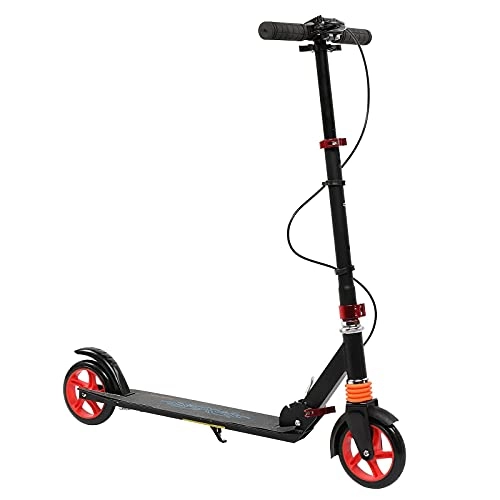 Electric Scooter : EURYTKS Scooter Red Two-wheel Scooter Big Scooter Three-speed Adjustable Speed Electric Scooter Folding Electric Scooter