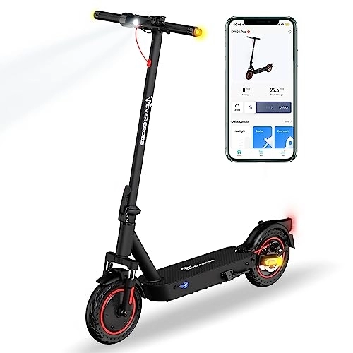 Electric Scooter : EVERCROSS EV10K PRO Electric Scooter App Control, 10'' Foldable 500W Adults E-Scooter with Battery 410WH, 3 Speed Modes, LED Display, Dual shock absorbers