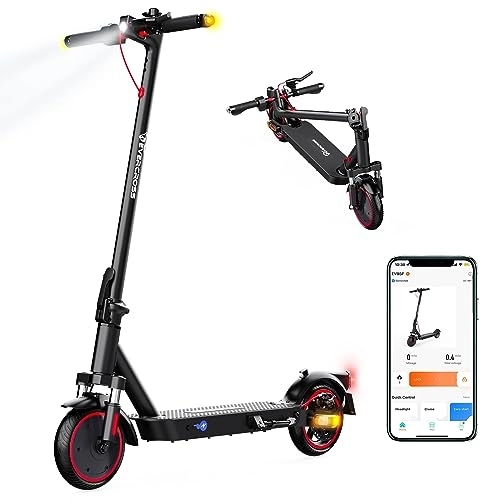 Electric Scooter : EVERCROSS EV85F Electric Scooters Adult, 8.5'' E Scooter Foldable with APP - 350W Motor, 7.8AH Battery, 15KG weight, 3 Speed Modes, Max load 120KG, Dual shock absorbers, Black