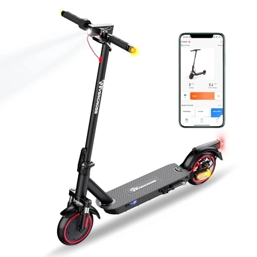 Electric Scooter : EVERCROSS EV85F Electric Scooters Adults, 8.5'' E-Scooter Foldable - APP, 350W Motor, 7.8AH Battery, 15KG weight, 3 Speed Modes, Max load 120KG, Dual shock absorbers