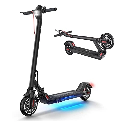 Electric Scooter : Fast Electric Scooter 350W, Pure Electric Scooter Speed Up to 31km / h, 8.5 Inch Rubber Tires, LED Display, Max Load 120kg, Max Tilt 15°, E-Brake+Disc Brake, Charging Time 4-6 hours, Adult Gift, Black