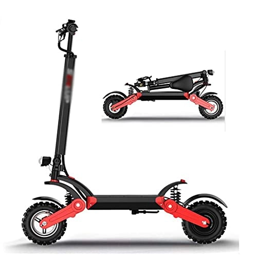 Electric Scooter : FGMGFTG City Commute Electric Scooter, Quick Fold Portable Mini Scooter with 500W Brushless Motor 48V Lithium Battery Led Lights 12 inch Off-Road Electric Bicycle