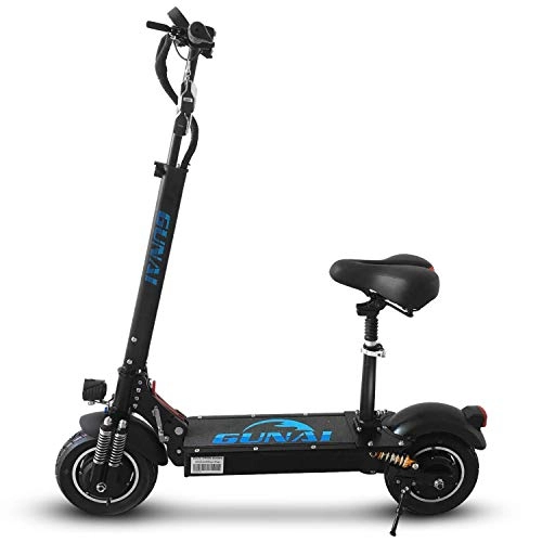 Electric Scooter : FGMGFTG Electric Scooters 10 Inch Folding Scooter with Seat 2000W Double Motor with LED Light and HD Display Electric Scooters with 52V 23.6AH Lithium Battery