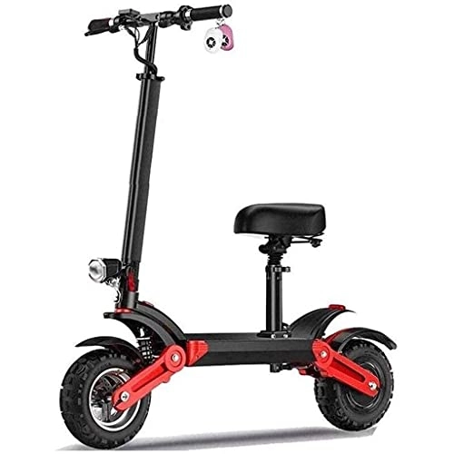 Electric Scooter : FGMGFTG Electric Scooters, Aluminum Alloy Foldable Off-Road Electric Bike with Led Light 500W Brushless Motor 48V Lithium Battery City Commute
