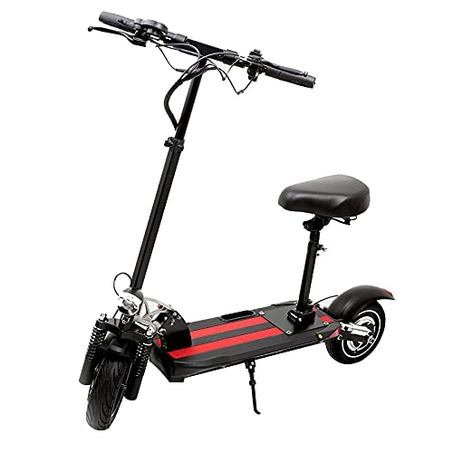 Electric Scooter : Foldable Adult Electric Scooter, 10-inch Two-wheel Mini Battery Car with Seat, Double Shock-absorbing Pedal Scooter, 500w Motor Pedal Folding Electric Scooter Lightweight
