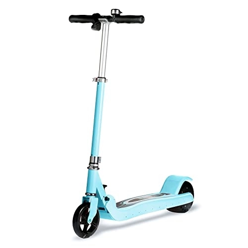 Electric Scooter : Foldable Children's Electric Scooter, Height Adjustable Two-Wheeled Scooter with Colorful Marquee, Sustainable Riding for 6 Miles, for Children Aged 5~12, Blue