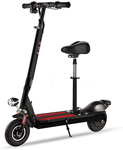 Electric Scooter : Foldable Electric Scooter, 200 Kg Maximum Load, Lithium Battery 48V 8AH, with LED Lights And Double Shock Absorbers, 31 Mile Range, Black
