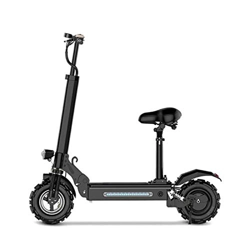 Electric Scooter : Folding Electric Scooter, with Seat Long Battery Life Electronic Brake System Aluminum Body Electric Folding Scooters 48V-26.6AH Electric Scooter 13AH