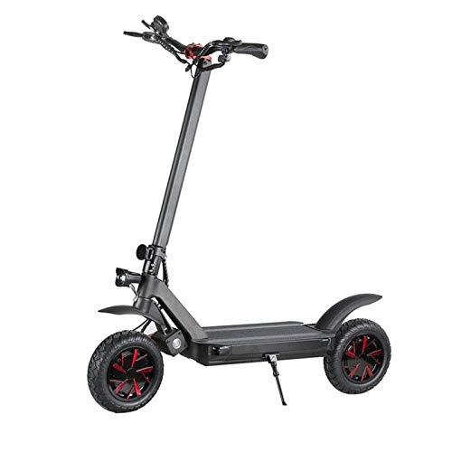 Electric Scooter : FUJGYLGL Adult Electric Scooter, 60 km Long-Range, Up to 45 km / h with 10 inch Tires, Portable and Folding E-Scooter for Adults and Teenagers, Max Load 150KG