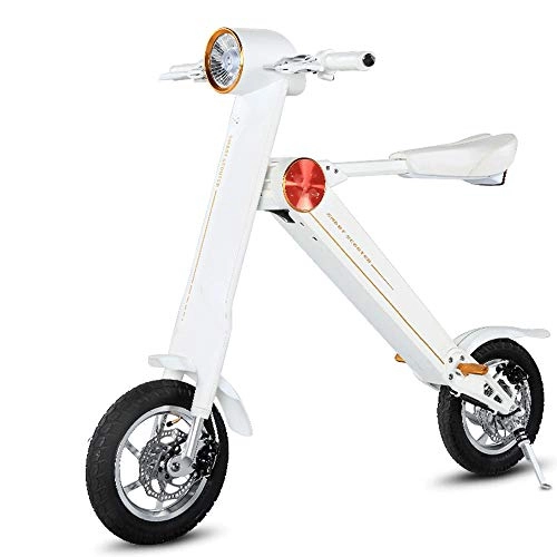 Electric Scooter : FUJGYLGL Adult Small Portable Electric Scooter, Aluminum Alloy Body, Foldable, Lithium Battery Powered, Light Weight, Stable and Safe