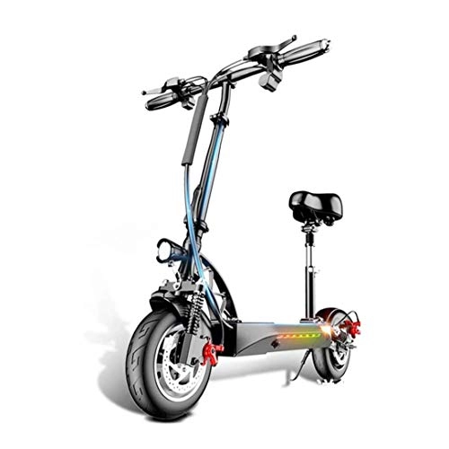Electric Scooter : FUJGYLGL DHR Electric Scooter Adult 48V 6.5cm Explosion-proof Tire Commuter Black Kick Scooter Battery Life 100km With LED Lights and HD Display Electric scooters