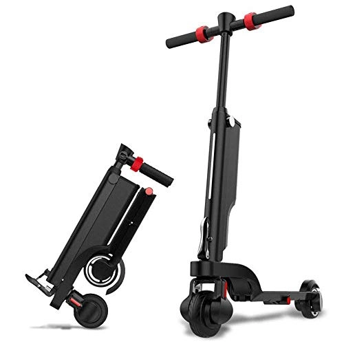 Electric Scooter : FUJGYLGL Foldable Electric Scooter, Top Speed 25km / H Four-fold Folding Portable Scooter with LED Lights for Youth Travel and Outdoor Activities