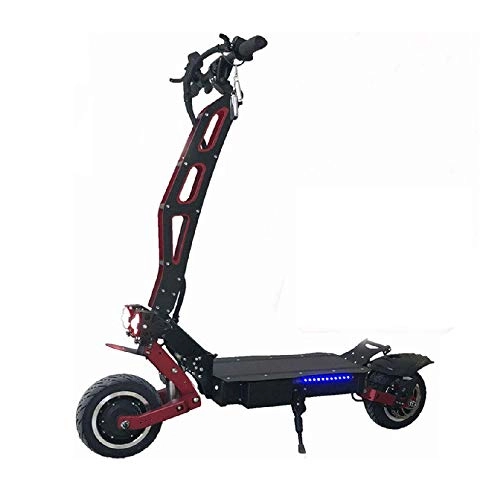 Electric Scooter : FUJGYLGL Folding Off-road Electric Scooter, Dual-drive C-type Oil Brake 1600W Multifunctional Portable Adult Scooter with Tricolor Edge Lights
