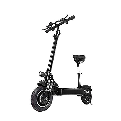Electric Scooter : FUJGYLGL Portable Electric Scooter, 2000W Dual Motor with Seat Front and Rear Disc Brakes Lithium Battery 52V 23.6 AH Commuter Scooter