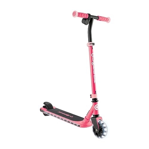 Electric Scooter : Globber E Motion 6 Electric Kids Scooter - Dual Braking System - Adjustable Handlebars - Light Up - 6 Years Plus - 2 Year Warranty (Coral Pink)