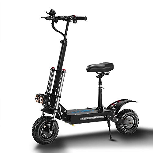 Electric Scooter : GUNAI Electric Off-road Scooter 5600W Dual Motor Max Speed 85km / h Double Suspension 11-inch Tire Foldable Portable Commuting Scooter with Seat 60V32Ah Battery Suitable for Off-road Enthusiasts