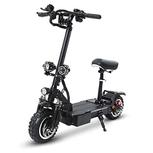 Electric Scooter : GUNAI Electric Scooter 11 inch Off-Road Double Disc Brake 3200W Dual Motor Vacuum Tires Foldable Off-Road Scooter with 60V 26 AH Lithium Battery